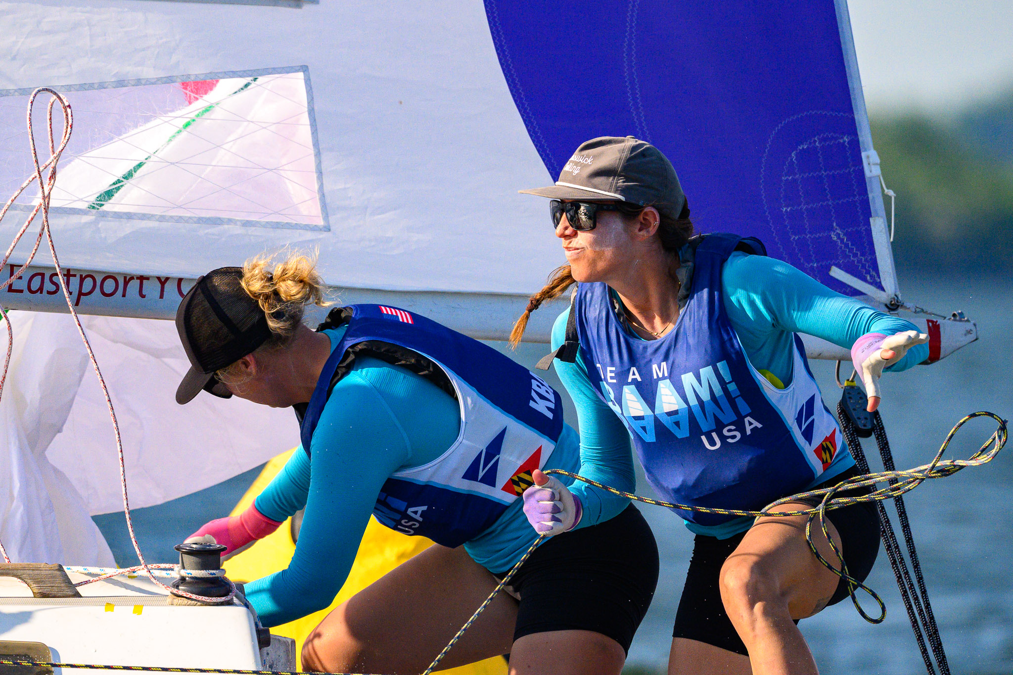 Team USA sailor hiking in sunglasses